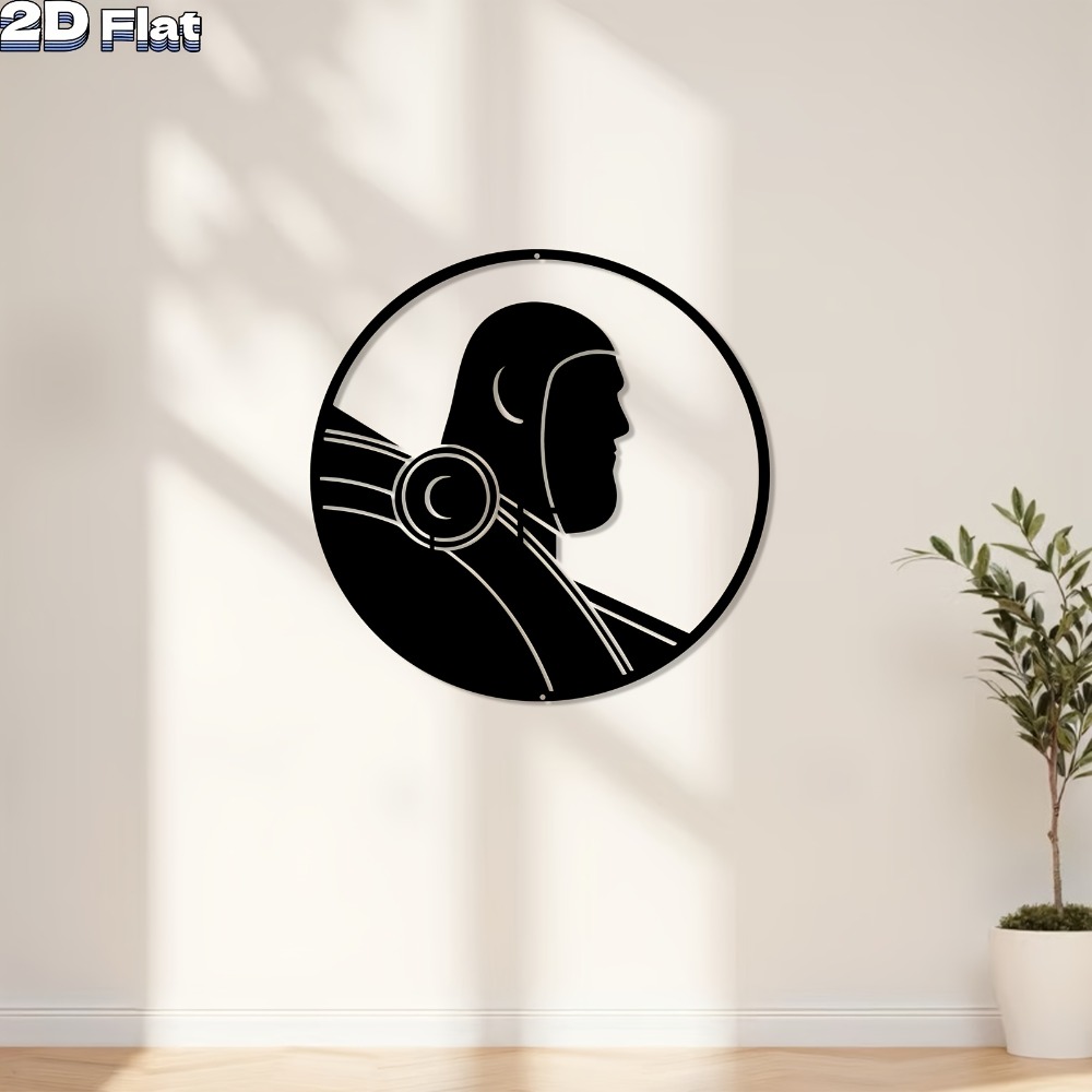 Tech Office Wall - 1pc Modern Robot Metal Wall Art