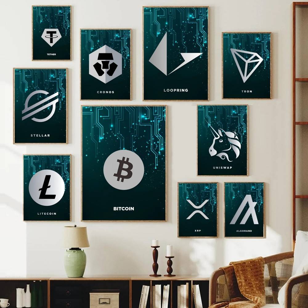 Tech Circuit Crypto Symbol Pos - Office Print Tech ulasan dan harga