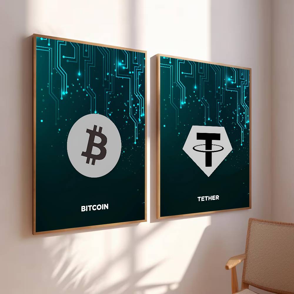 Tech Circuit Crypto Symbol Pos - Office Print Tech ulasan dan harga