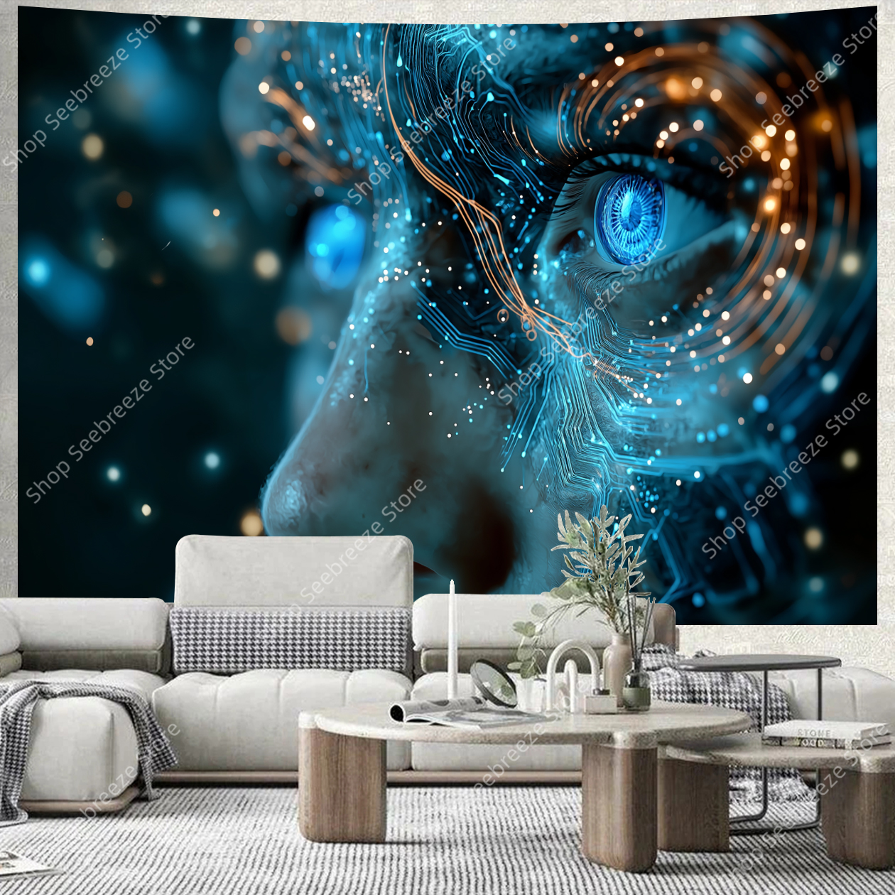 Cyberpunk Circuit Board Tapest - Tech Office Wall ulasan dan harga
