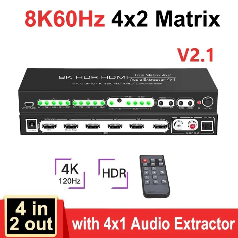 HDR10 ARC 8K 60Hz HDMI Matrix  - Hdmi Matrix Switch ulasan dan harga