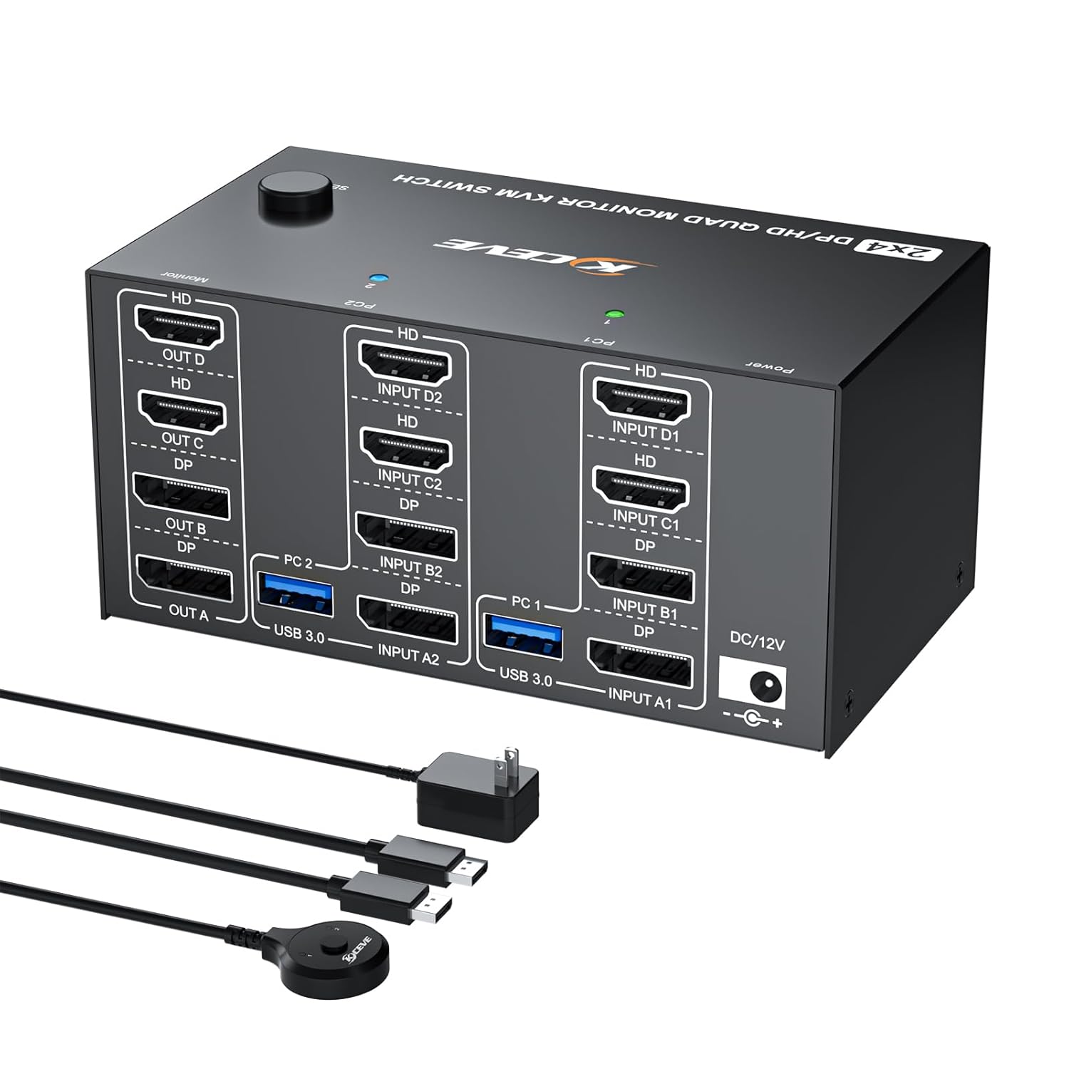 Quad Monitor KVM Switch 4 Moni - Hdmi Matrix Switch ulasan dan harga