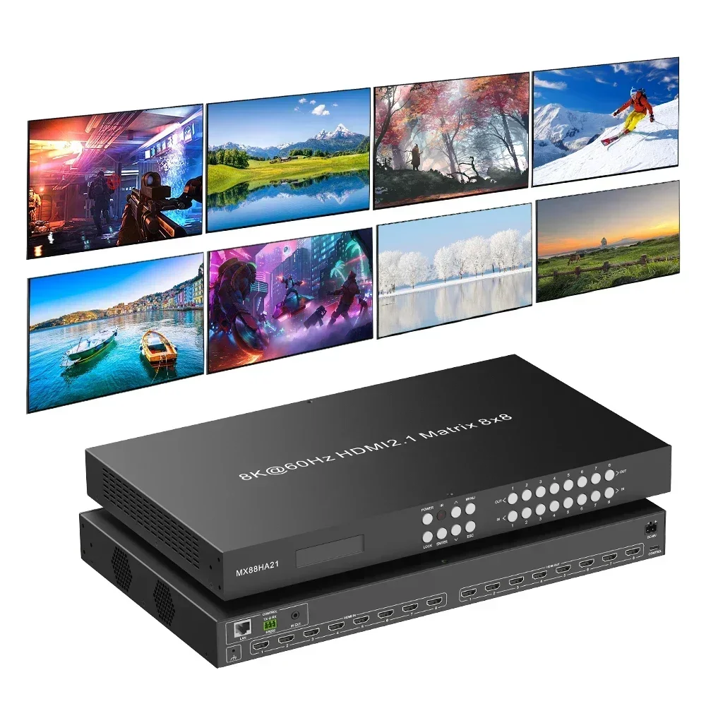New Factory 8k 4k60hz 8 in 8 O - Hdmi Matrix Switch ulasan dan harga