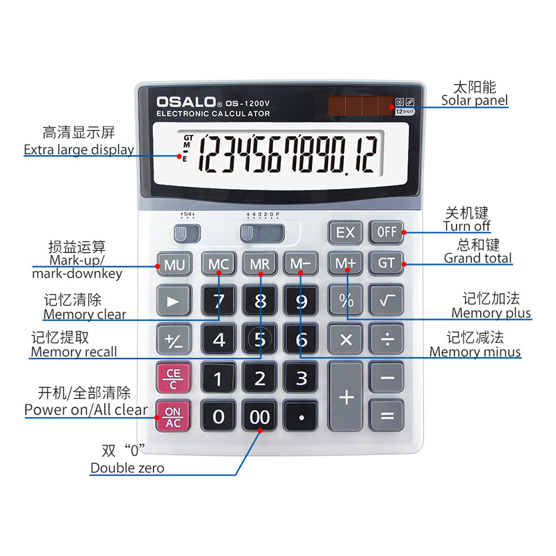 Solar Calculator ABS Plastic O - Office Technologies ulasan dan harga