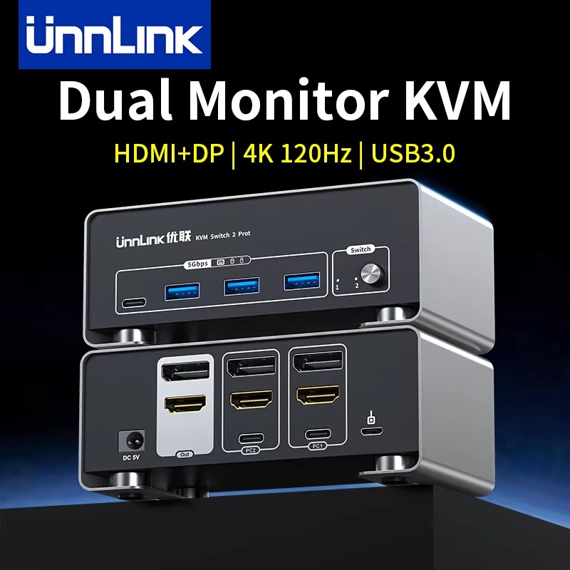 Unnlink 4K 120Hz HDMI + DP Dua - Hdmi Matrix Switch ulasan dan harga