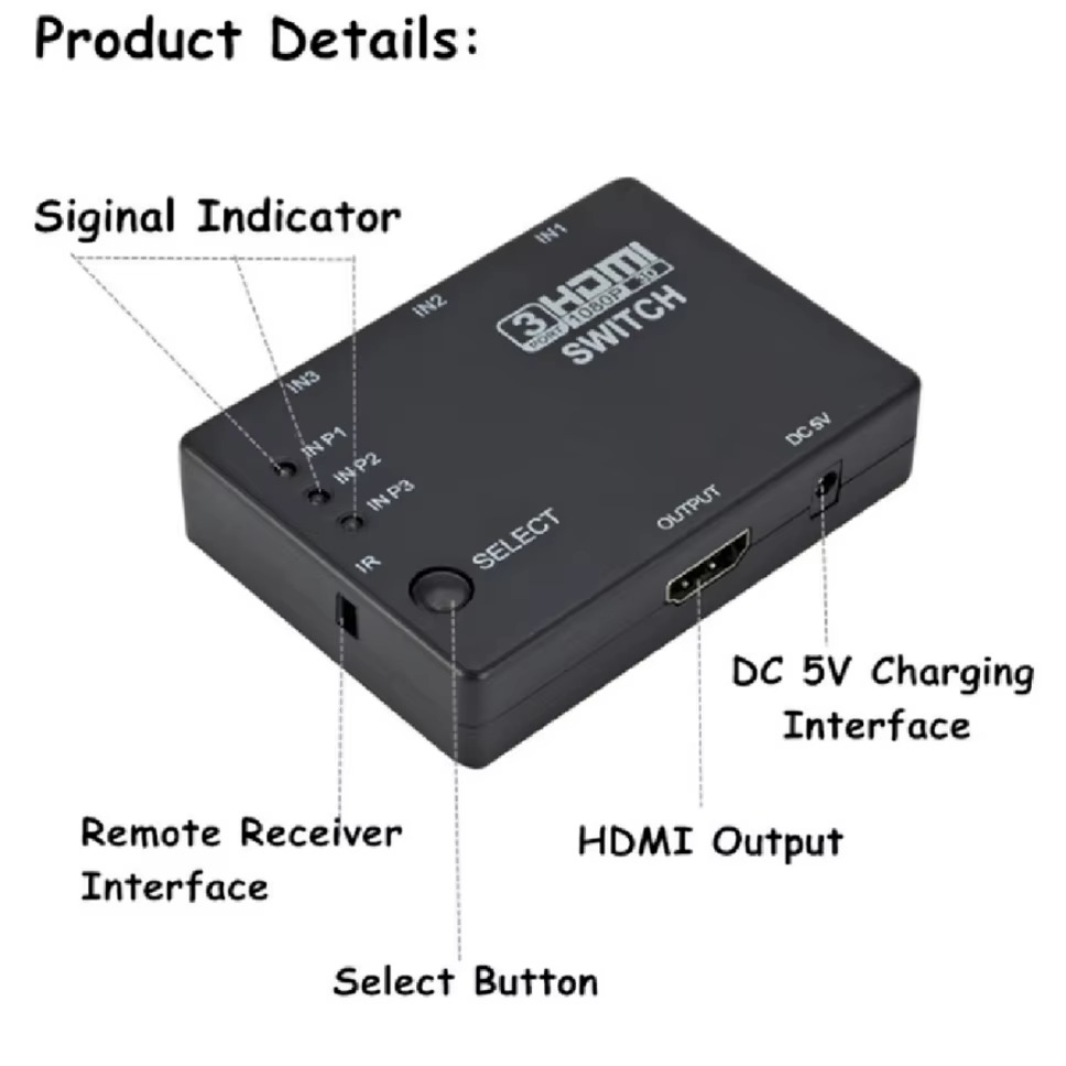 3x1 HDMI Switcher KVM Switches - Hdmi Matrix Switch ulasan dan harga