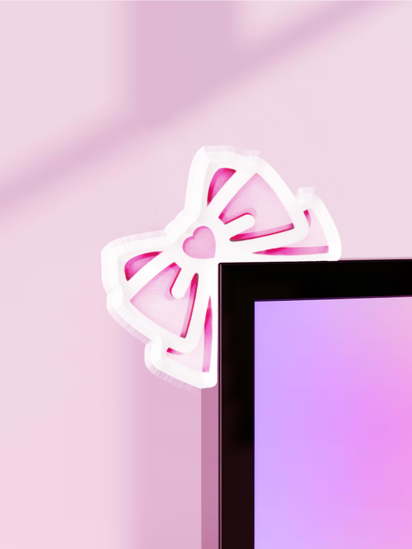 Kawaii Bow Monitor Decor Pink  - Office Technologies ulasan dan harga