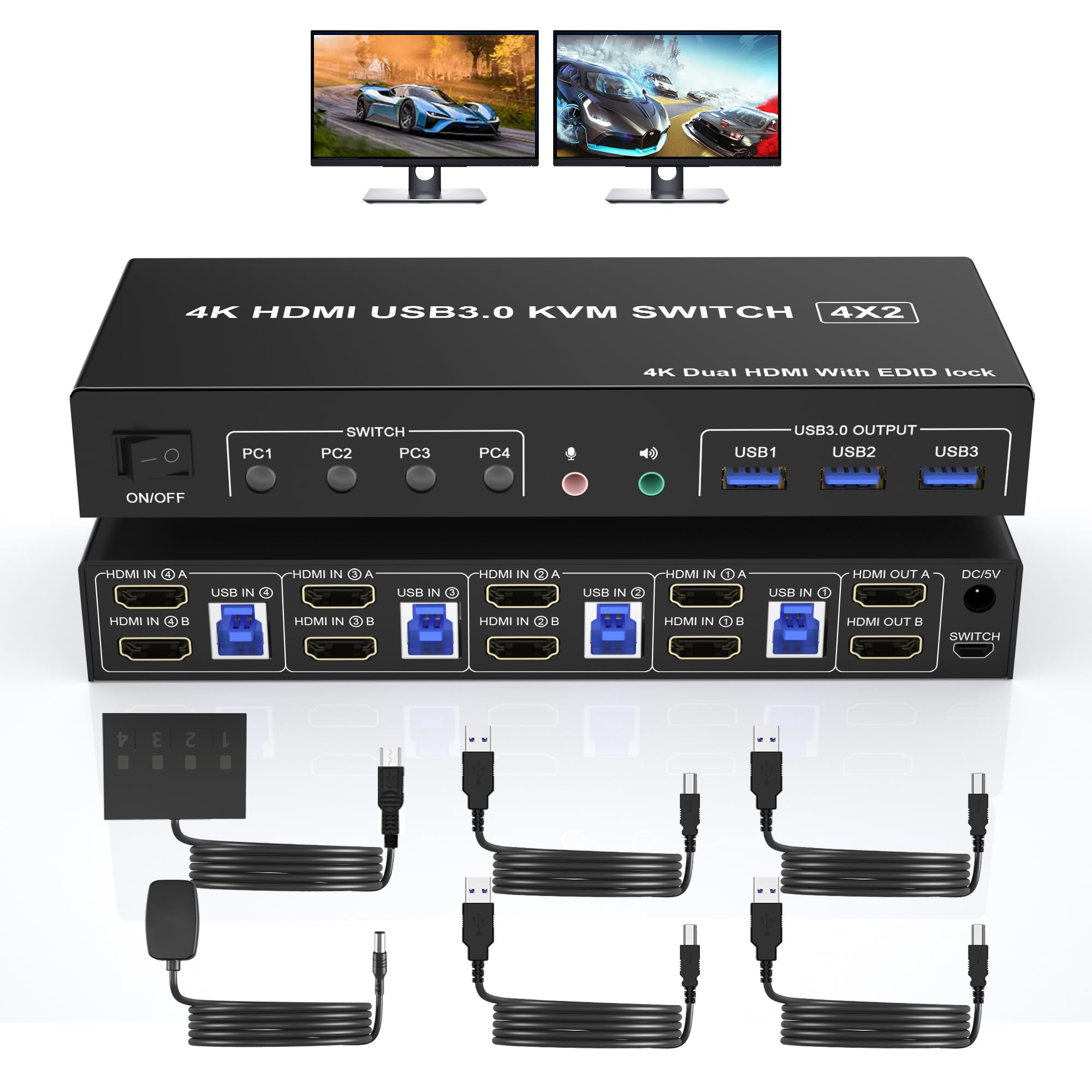 4K USB 3.0 KVM Switch HDMI Dua - Hdmi Matrix Switch ulasan dan harga